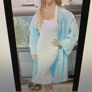 Halter white bodycon cocktail dress